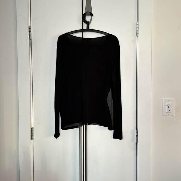 Joe Fresh Faux Leather Lingerie Sleeve Top - Picture 5 of 5